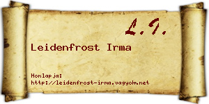 Leidenfrost Irma névjegykártya