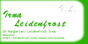 irma leidenfrost business card